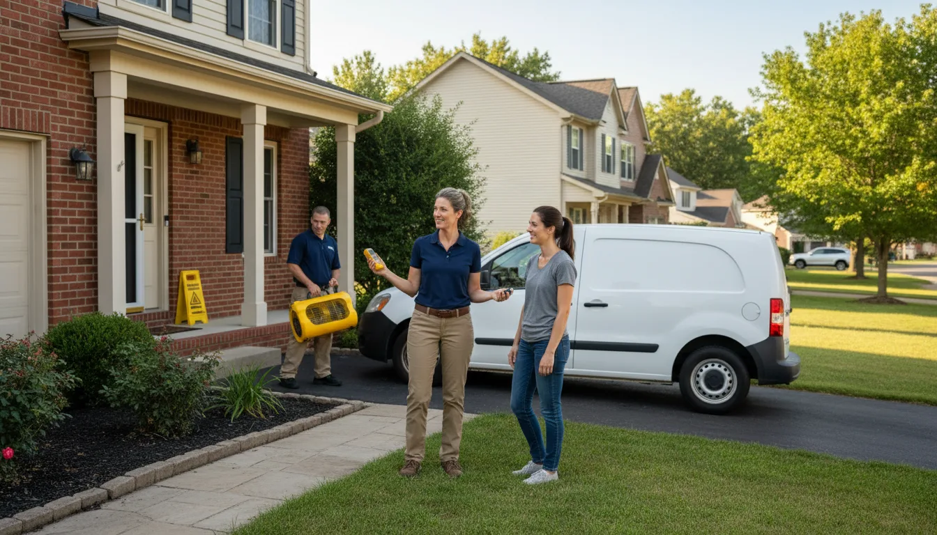 Residential water damage restoration in West Salem, IL